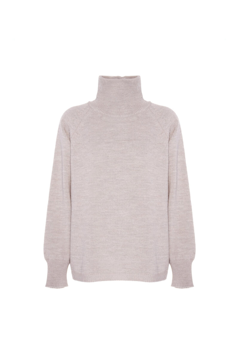 WOOL MIXED CRATER NECK PULLOVER - Image 4