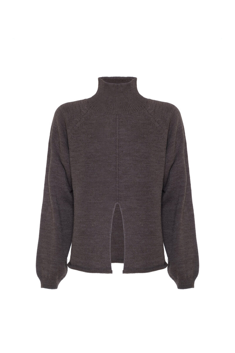 WOOL BLEND SPLIT SWEATER