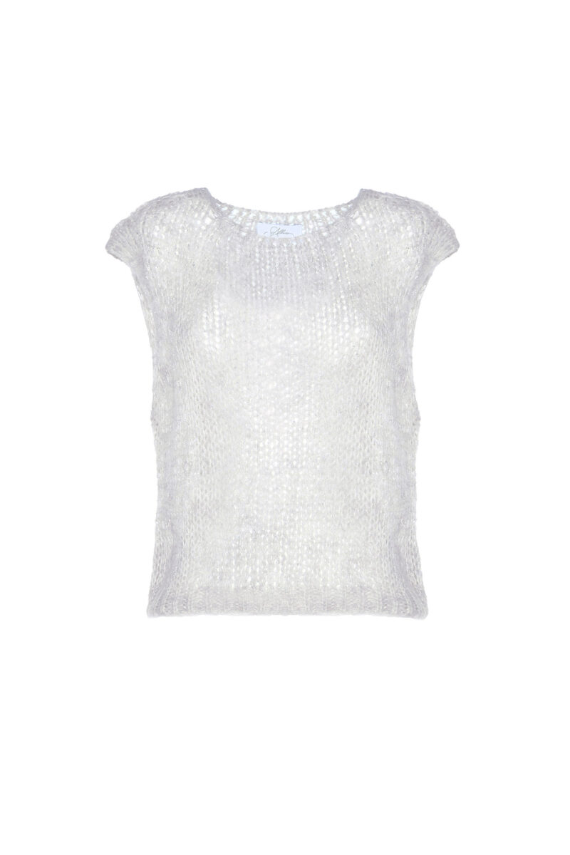 GILET A PUNTO RETE E PAILLETTES