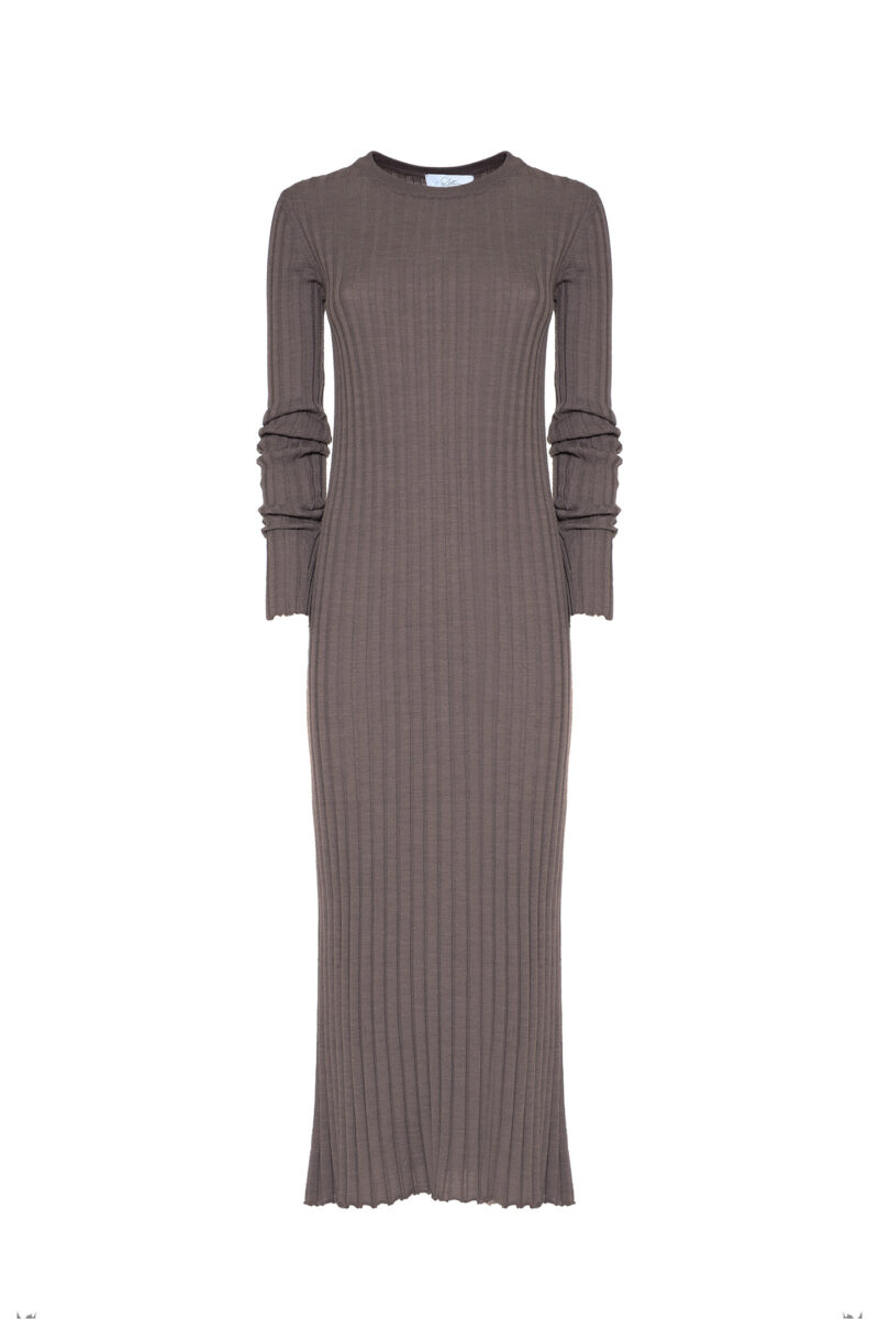 RIBBED WOOL KNIT DRESS - Image 6