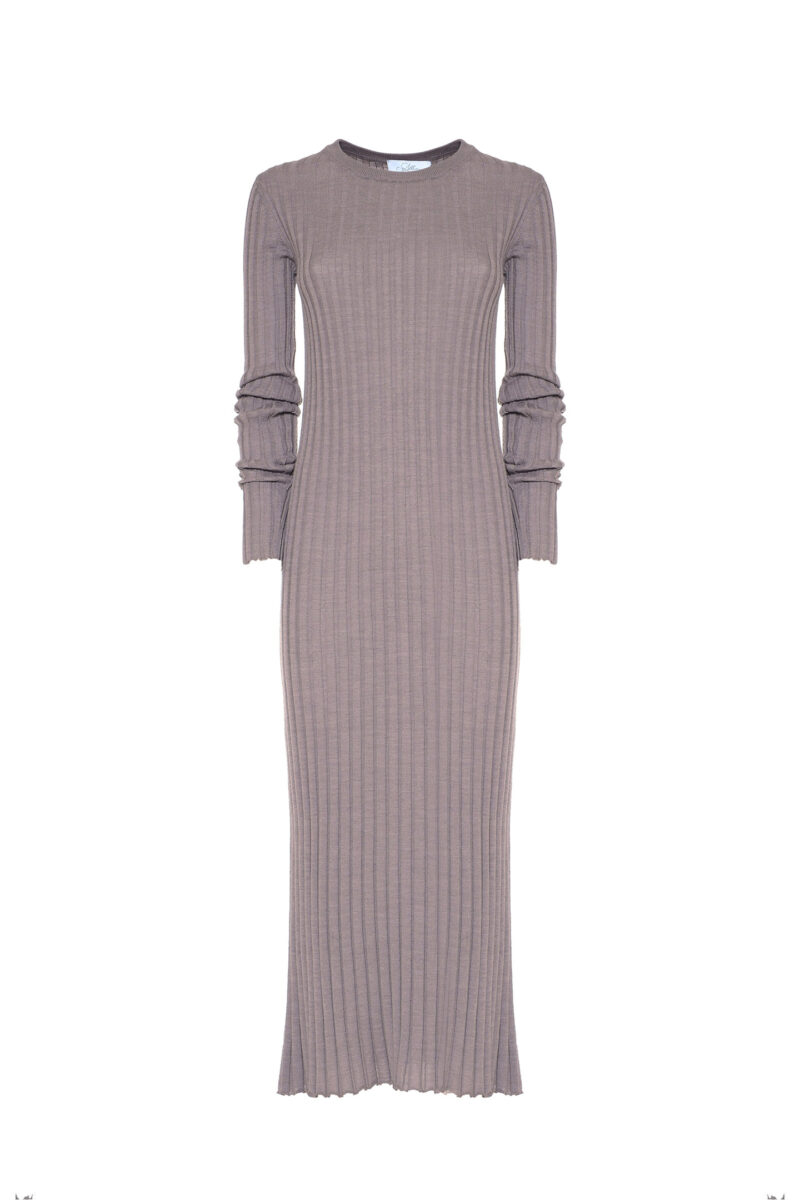 RIBBED WOOL KNIT DRESS - Image 5