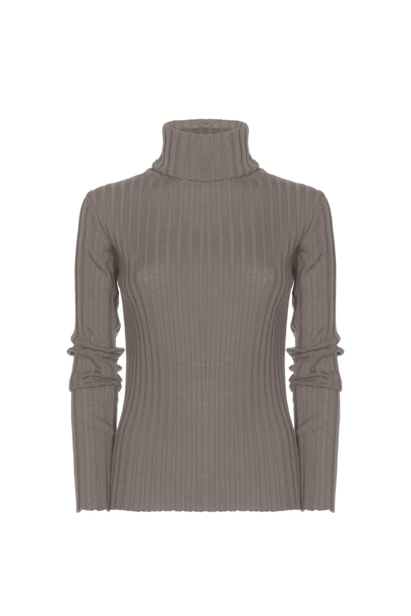 SHAVED TURTLENECK WITH WIDE RIBS