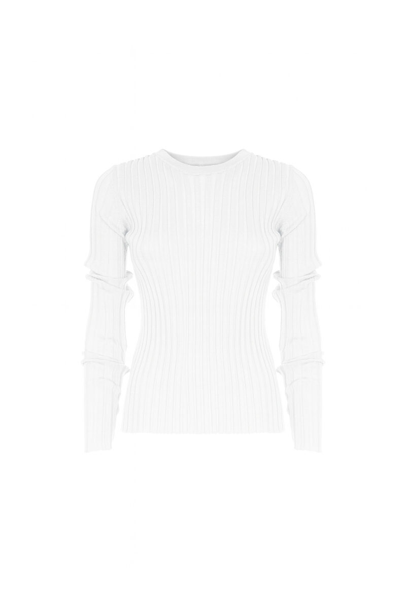 WIDE RIBBED CREW NECK SWEATER - Image 6