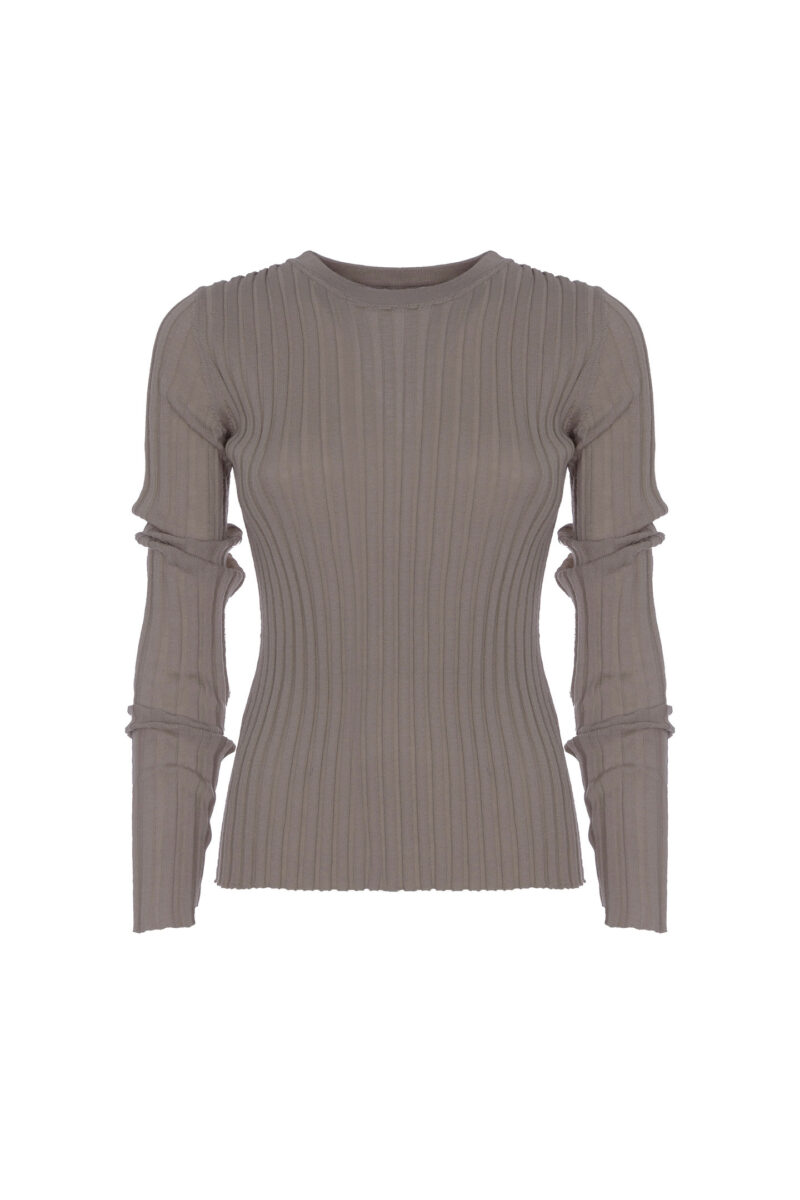 WIDE RIBBED CREW NECK SWEATER - Image 2
