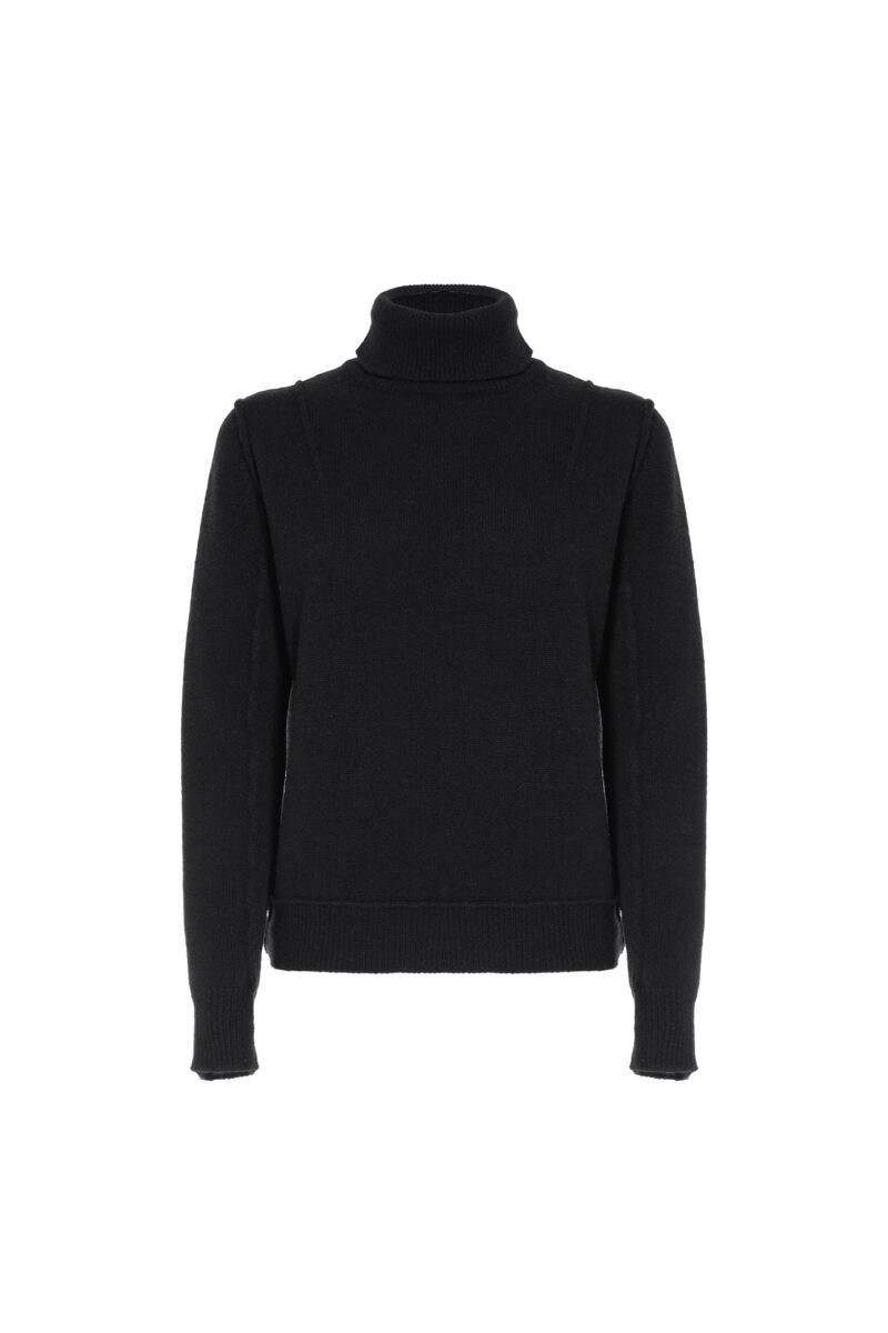 WOOL TURTLENECK WITH VISIBLE STITCHING - Image 4