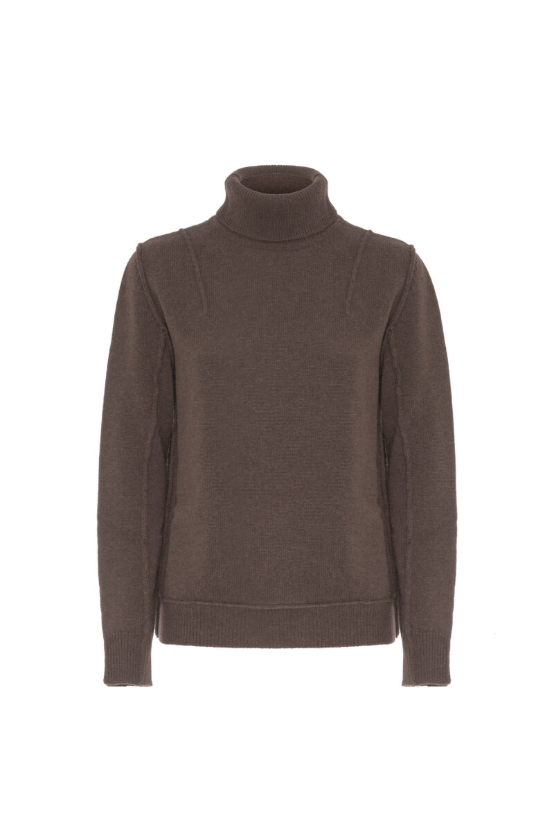 WOOL TURTLENECK WITH VISIBLE STITCHING - Image 8