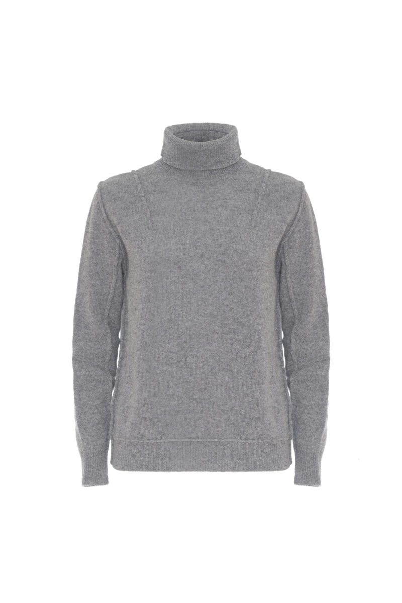 WOOL TURTLENECK WITH VISIBLE STITCHING - Image 7