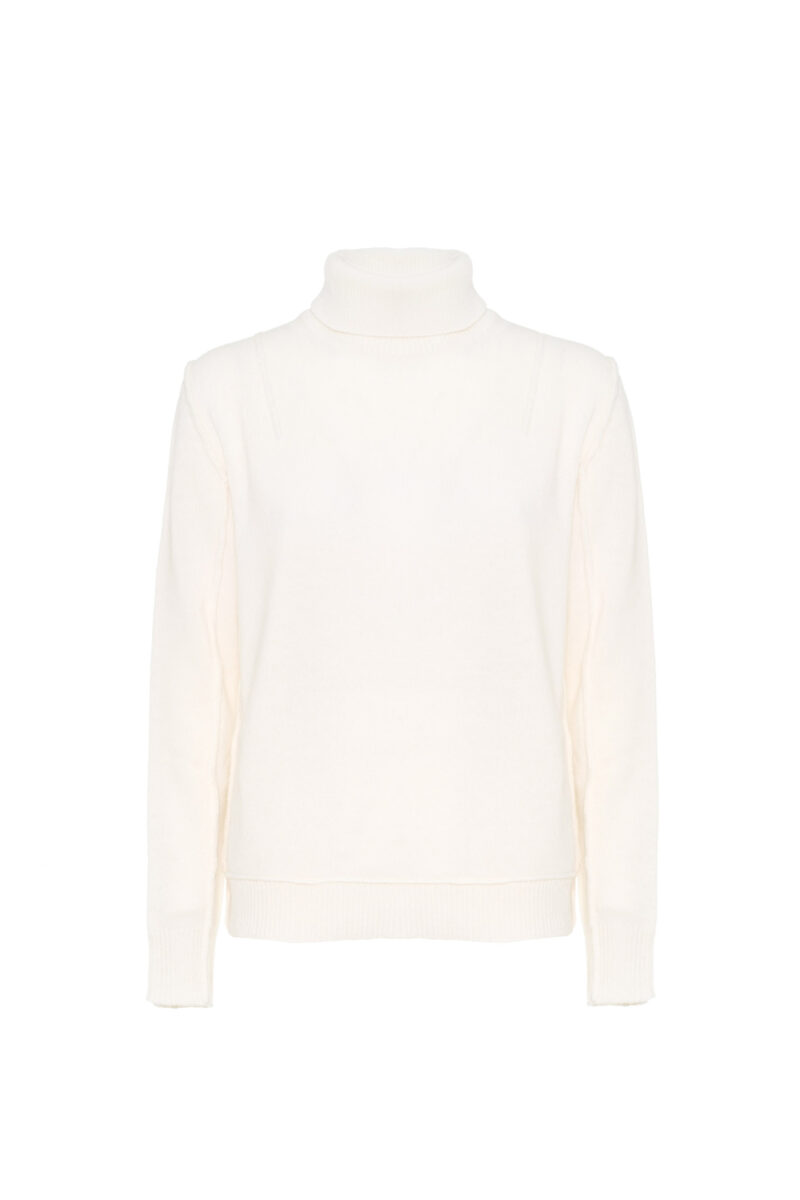 WOOL TURTLENECK WITH VISIBLE STITCHING - Image 5