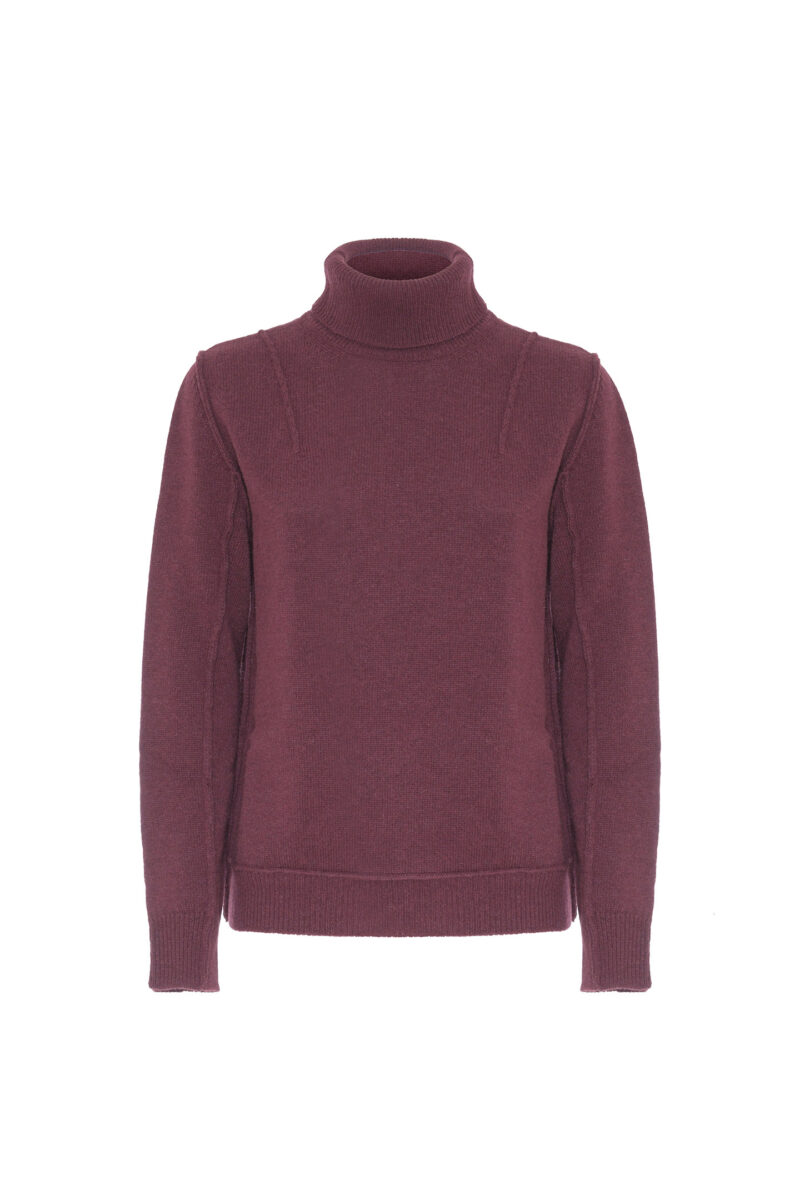 WOOL TURTLENECK WITH VISIBLE STITCHING - Image 6