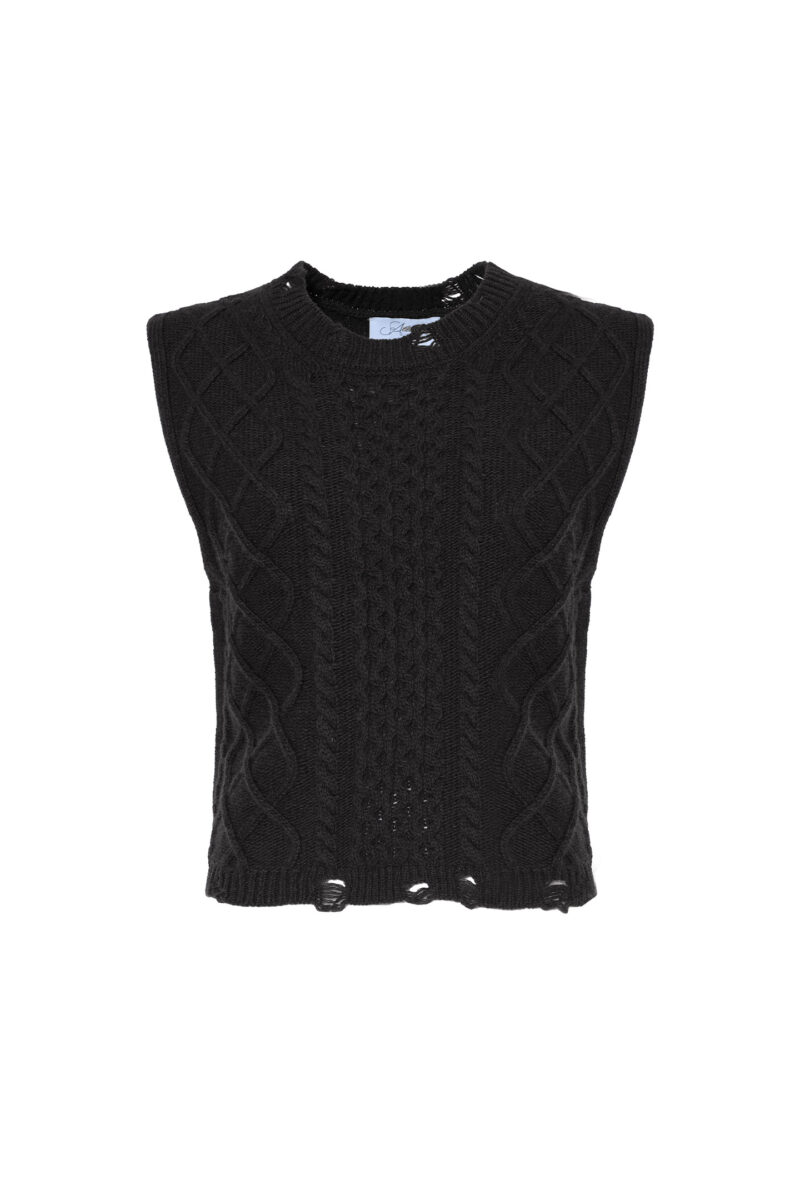 WOVEN WOOL BLEND VEST WITH RIPPED DETAILS - Image 8