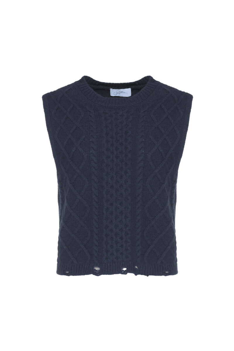WOVEN WOOL BLEND VEST WITH RIPPED DETAILS - Image 6