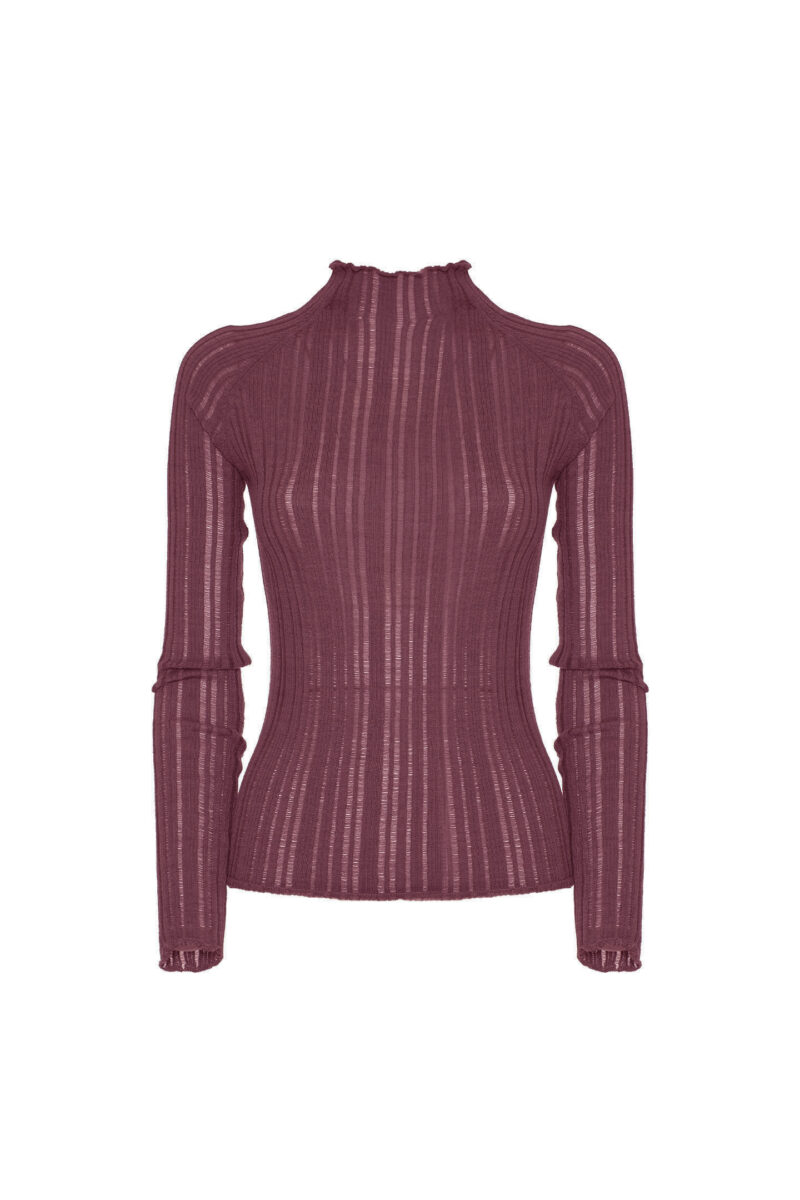 MAGLIA LUPETTO A COSTINE IN LANA - immagine 6