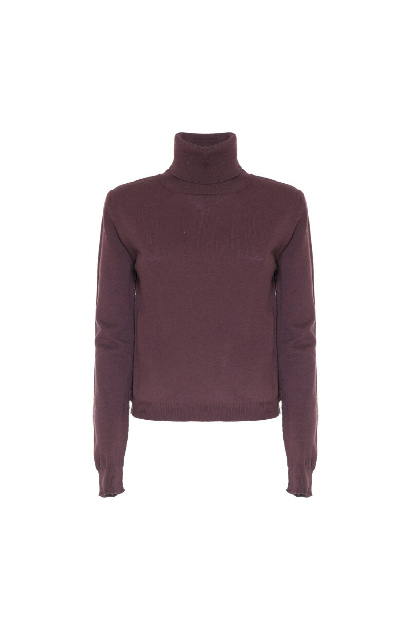 TURTLE NECK SWEATER IN BLENDED YARN