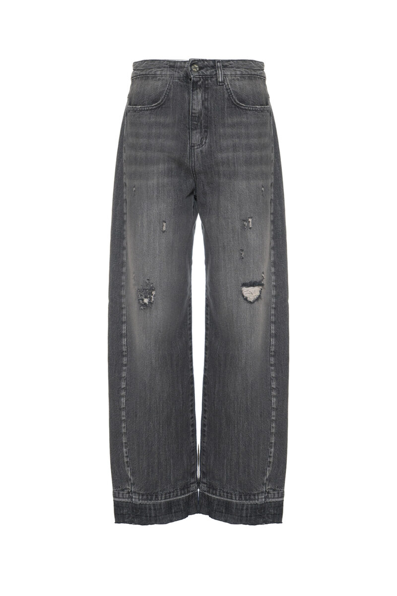 DARK GREY FADED DENIM JEANS