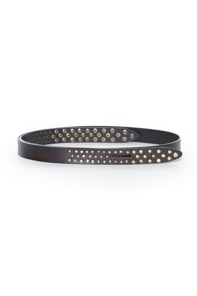 LEATHER BELT WITH KNOT MOTIF STUDS