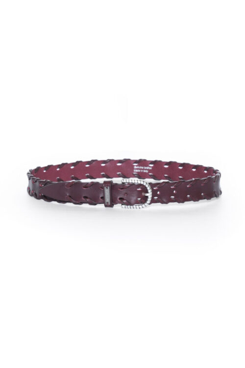LEATHER BELT WITH BRAIDED EDGE