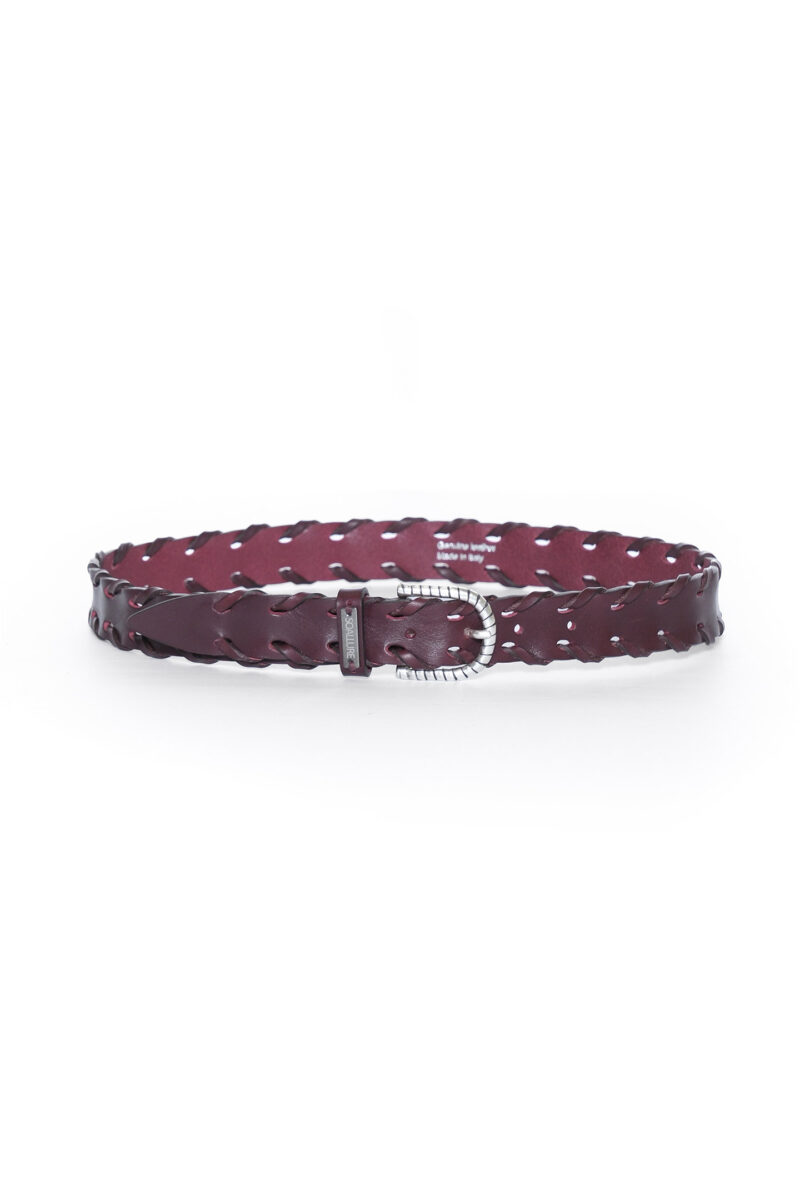 CINTURA IN PELLE CON BORDO INTRECCIATO