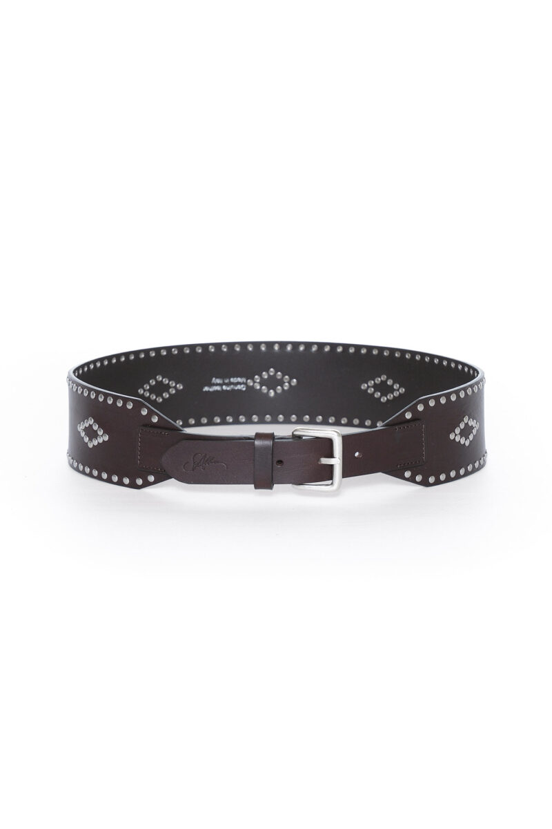 LEATHER BUSTIER BELT WITH STUDS