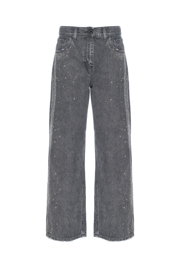 WIDE-LEG JEANS WITH STRASS