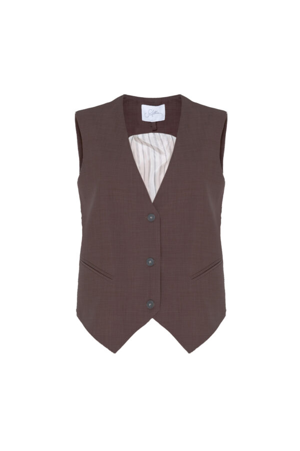 GILET IN LANA CON CINTURINO