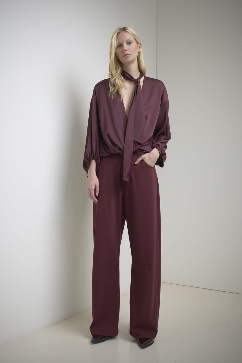 PANTALONI BARREL IN MISTO LANA - immagine 2