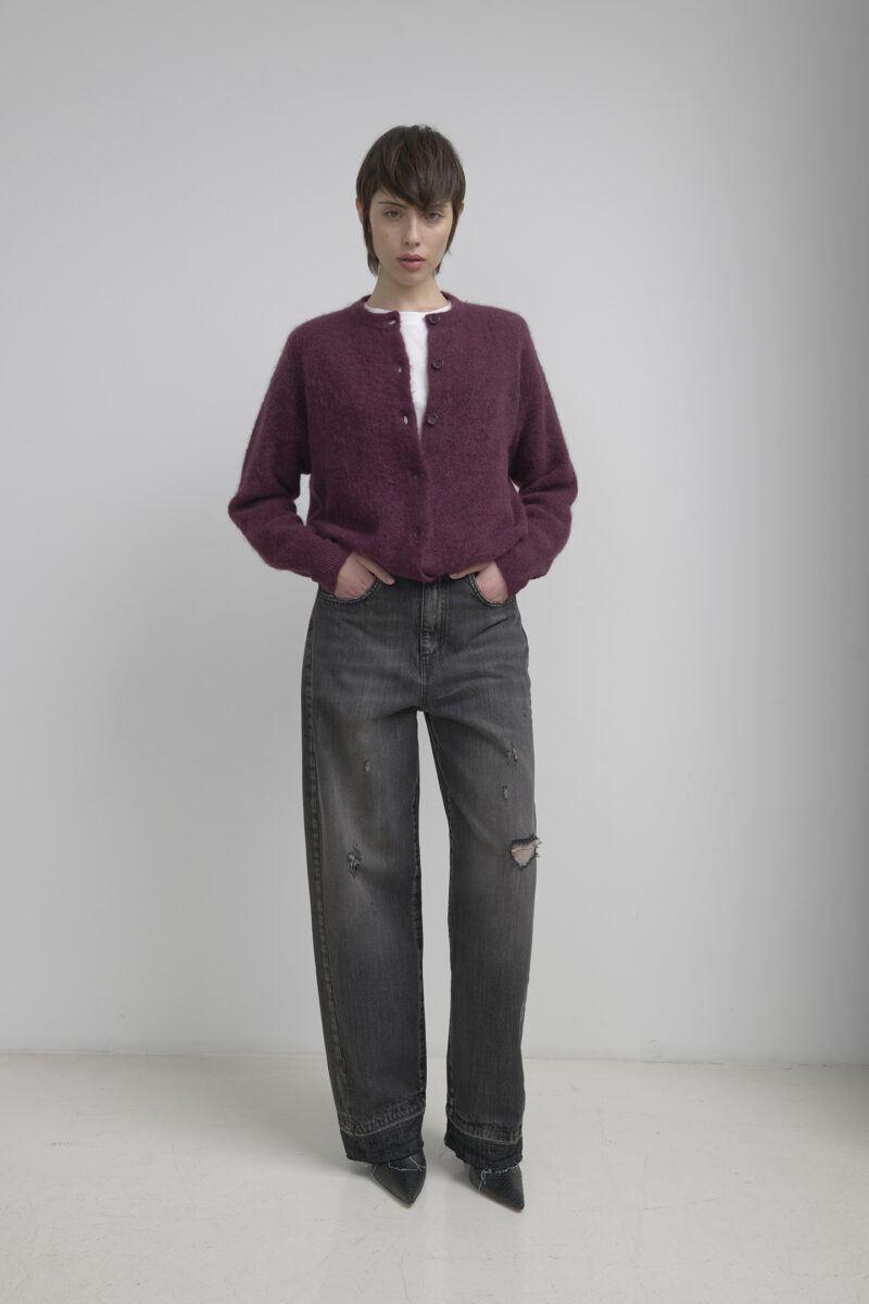 DARK GREY FADED DENIM JEANS - Image 4