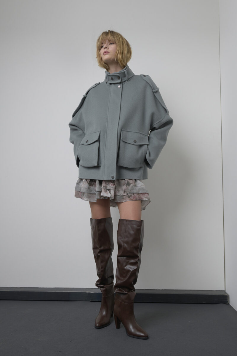 SHORT DRESS WITH FLORAL PATTERN ROUCHES - Image 3