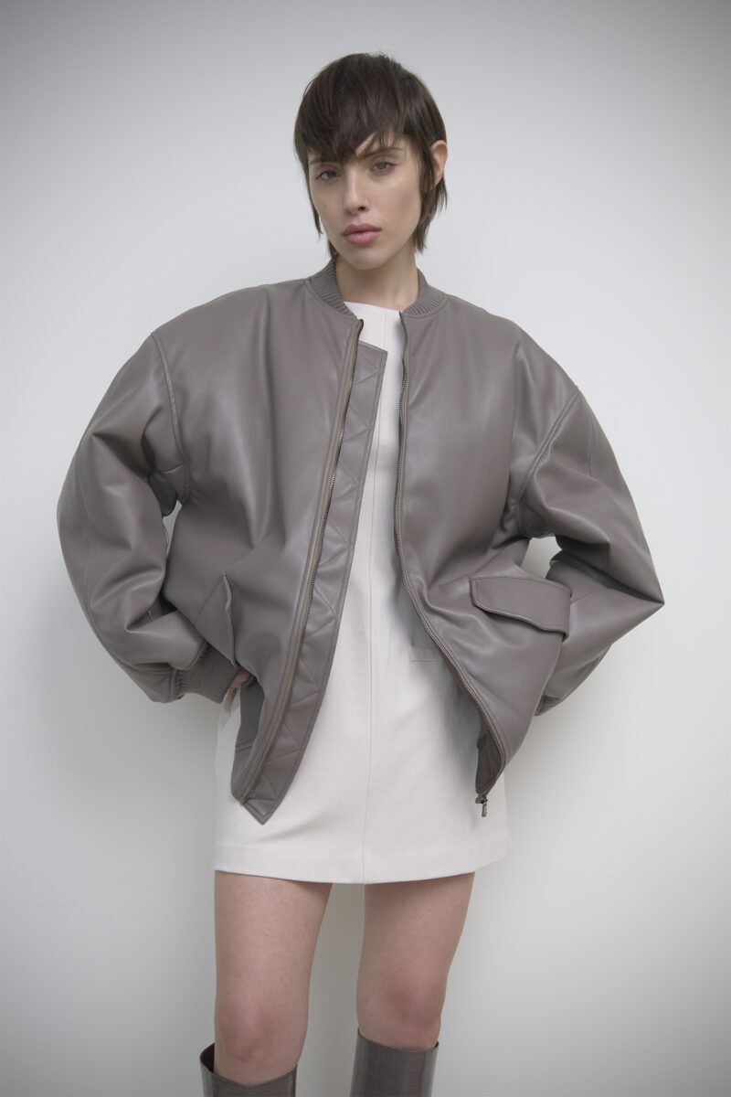 FAKE LEATHER BOMBER JACKET - Image 2
