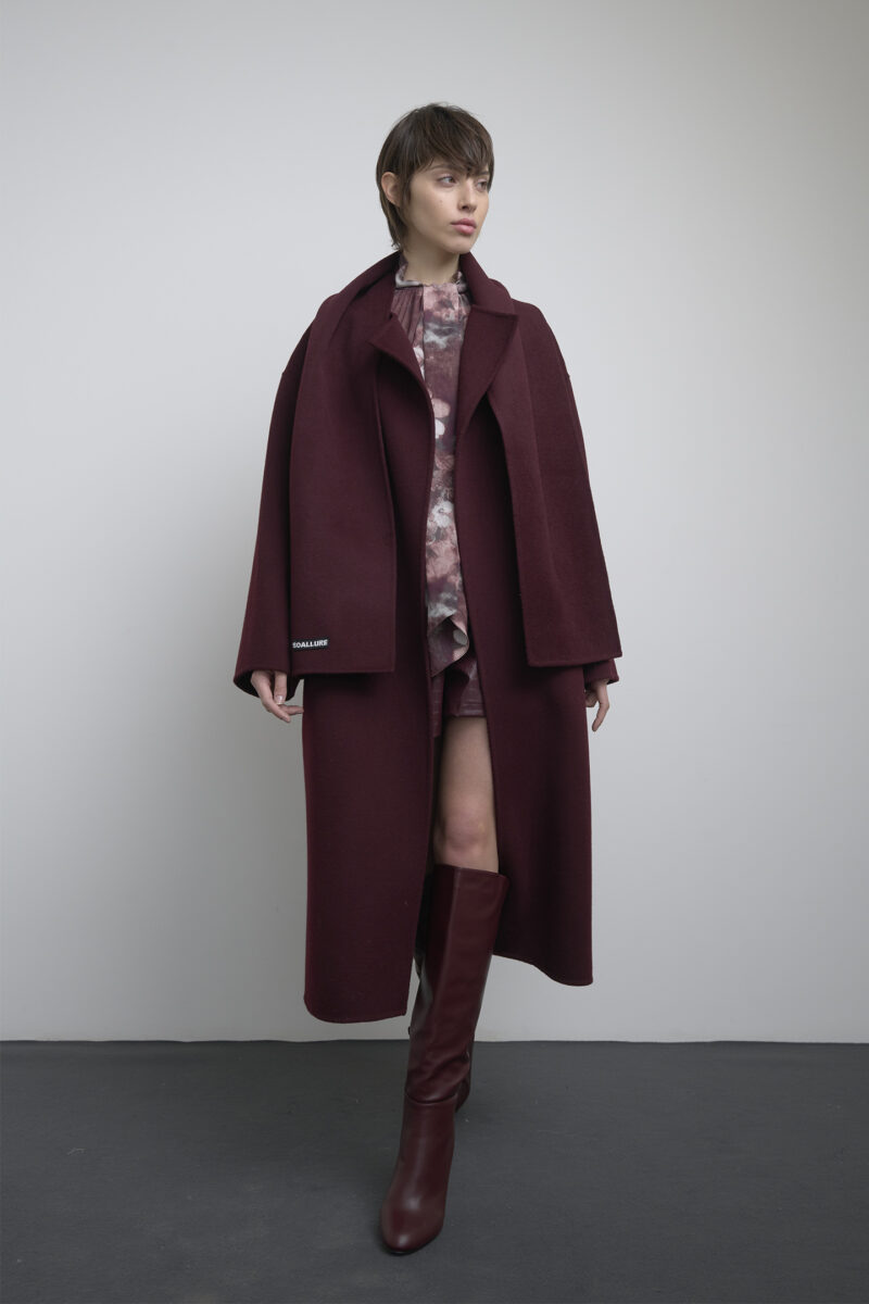 CAPPOTTO IN PURA LANA CON SCIARPA - immagine 2