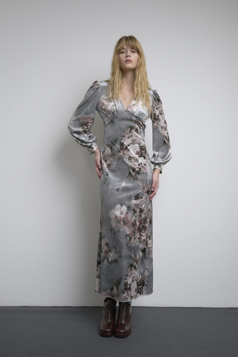 FLORAL VELVET DRESS - Image 2