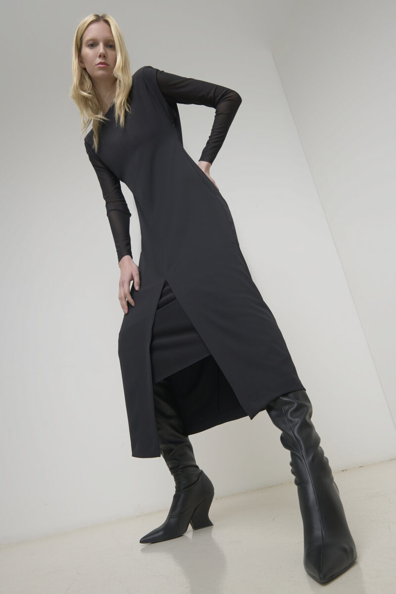 MIDI DRESS WITH SLIT - Image 2