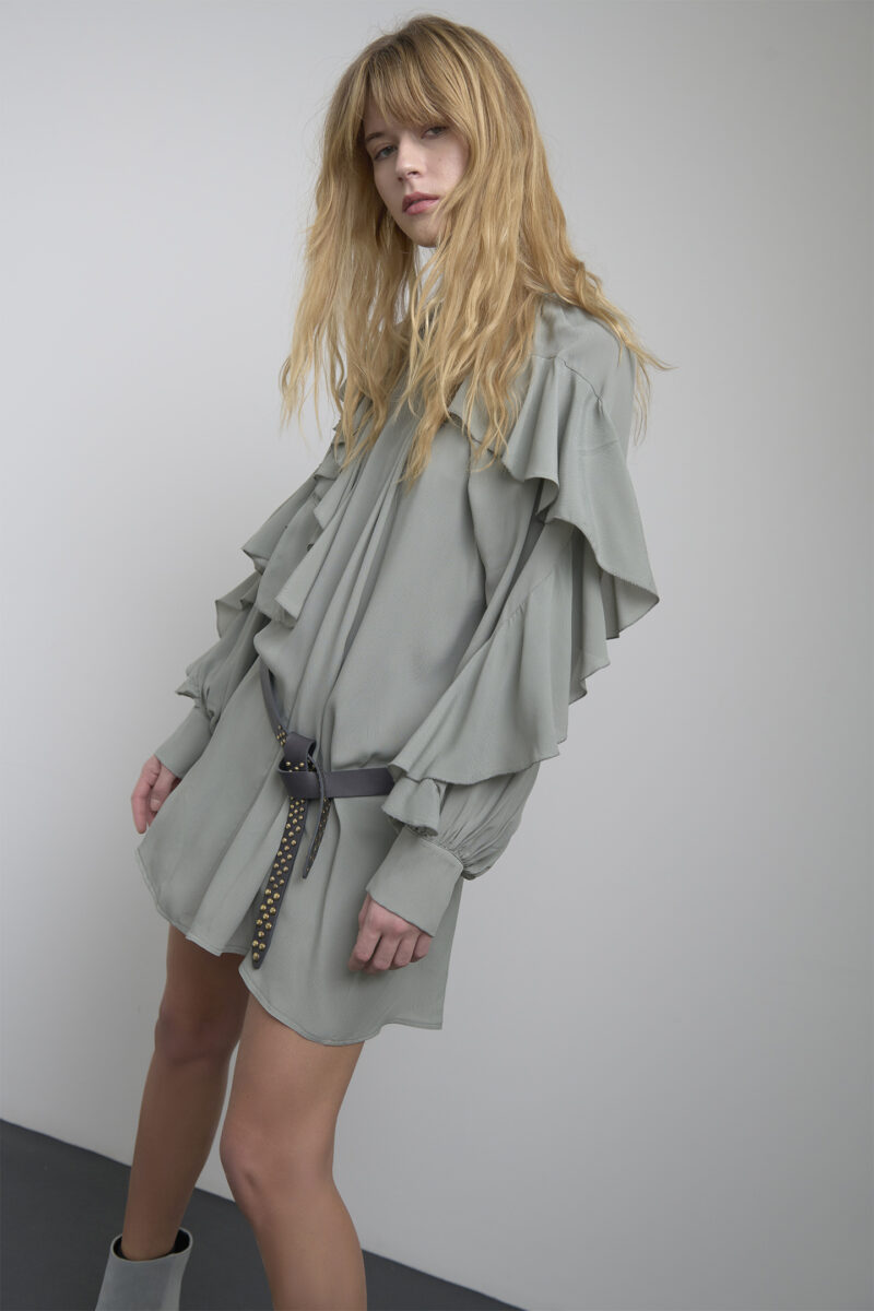 FLUID DRESS WITH GEORGETTE RUFFLES - Image 2