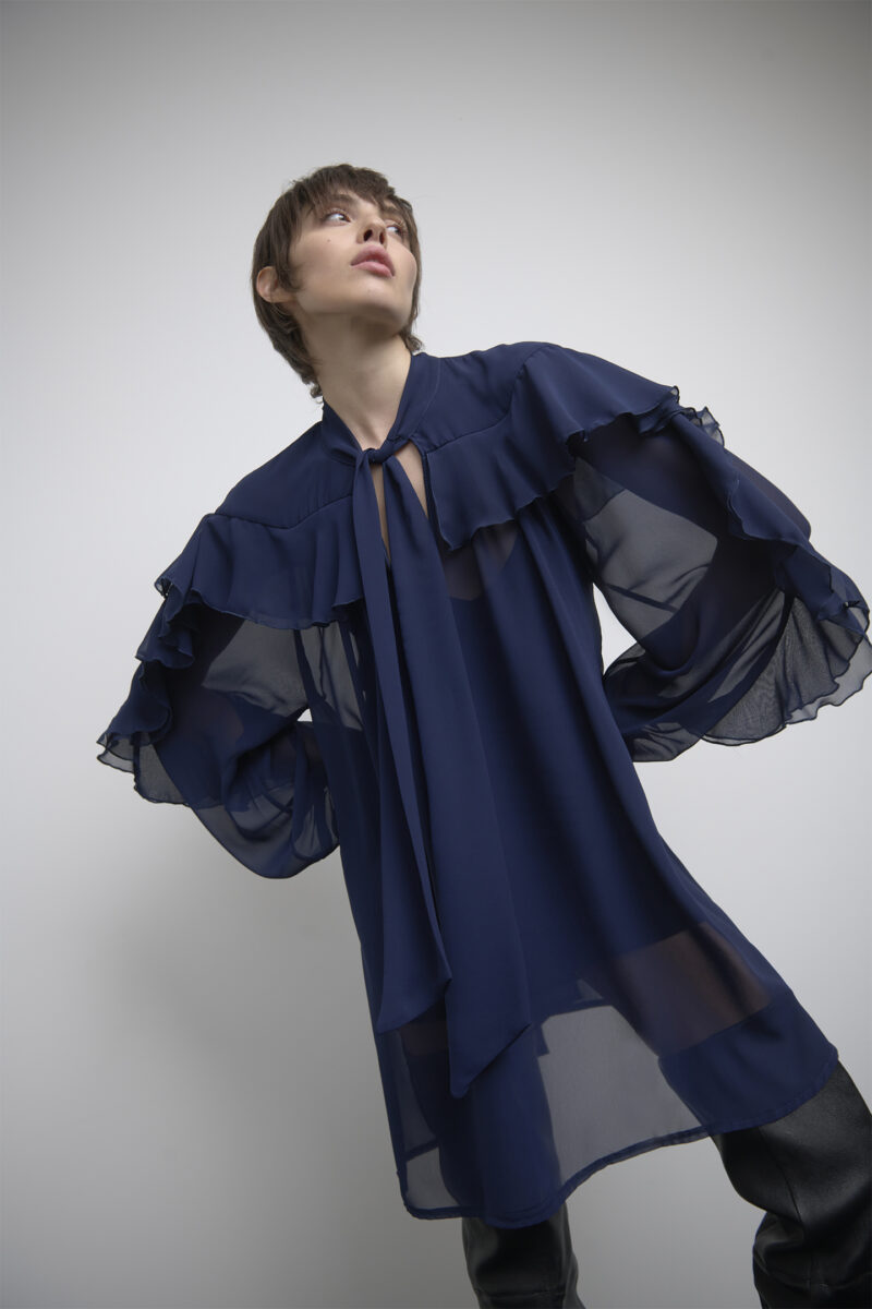 DRESS WITH RUFFLES AND CHIFFON FLARES - Image 2