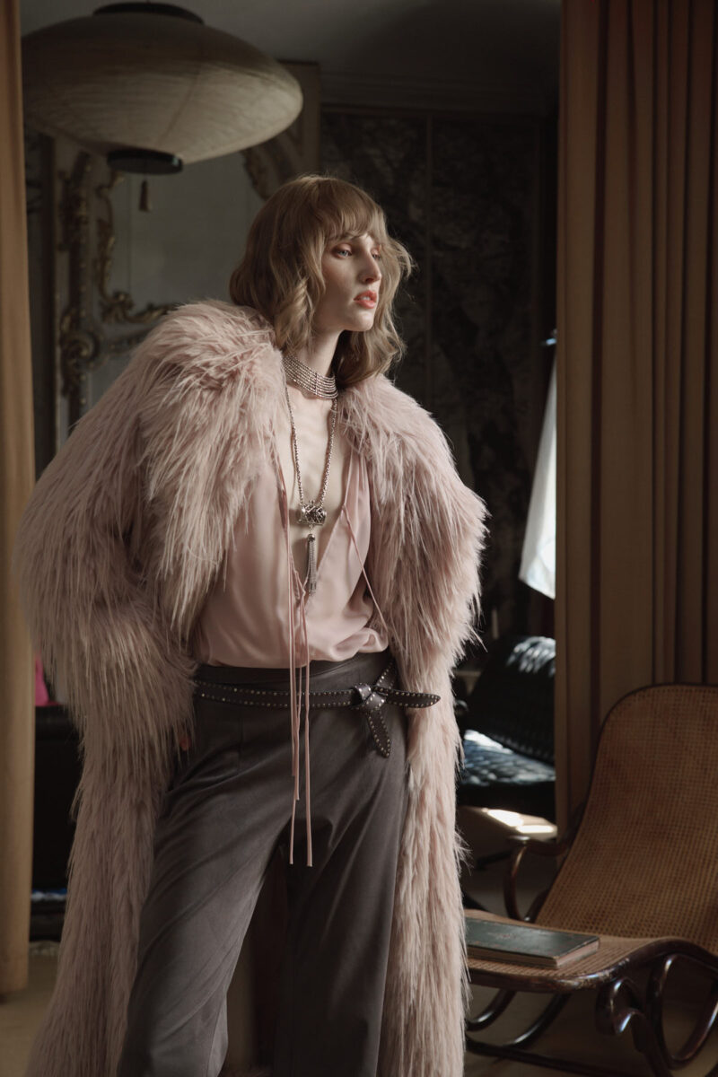 BLUSA CON LACCI IN CHIFFON - immagine 2