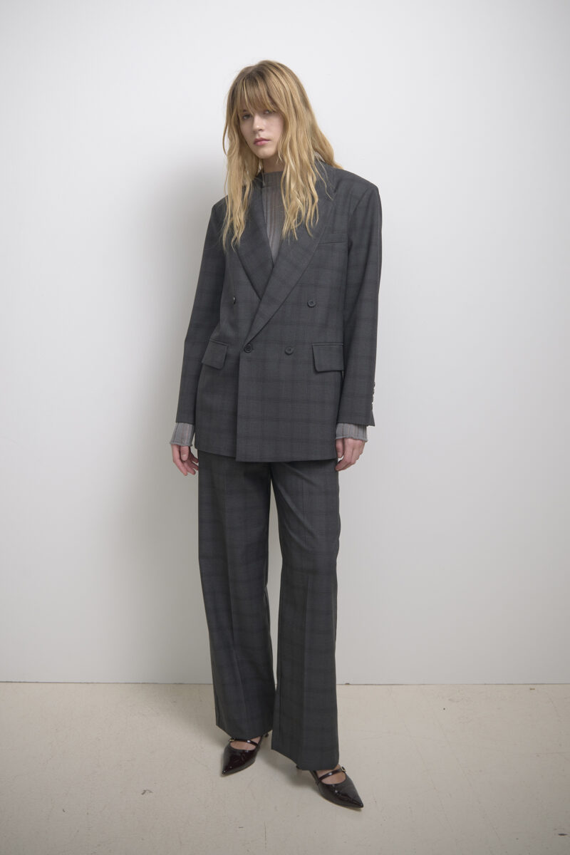 WOOL JACKET WITH CHECK PATTERN - Image 2