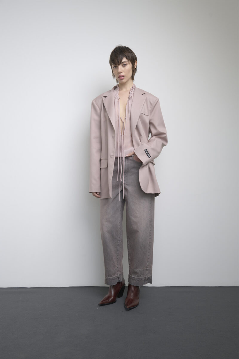 BLUSA CON LACCI IN CHIFFON - immagine 3