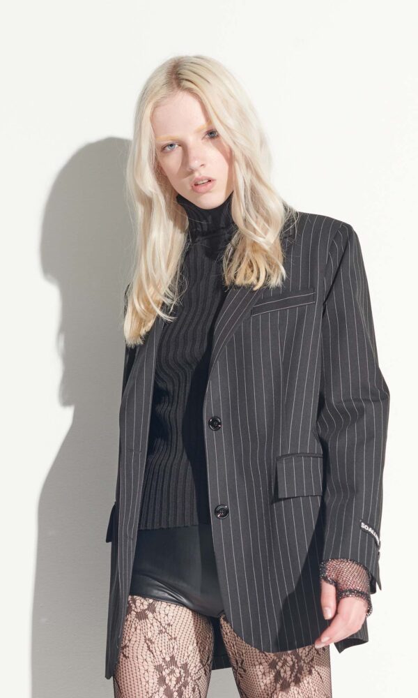 PINSTRIPE PATTERN SINGLE-BREASTED JACKET