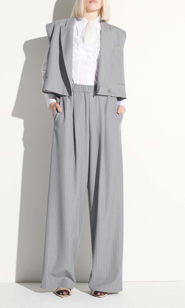 FLARE TROUSERS WITH PINSTRIPE PATTERN