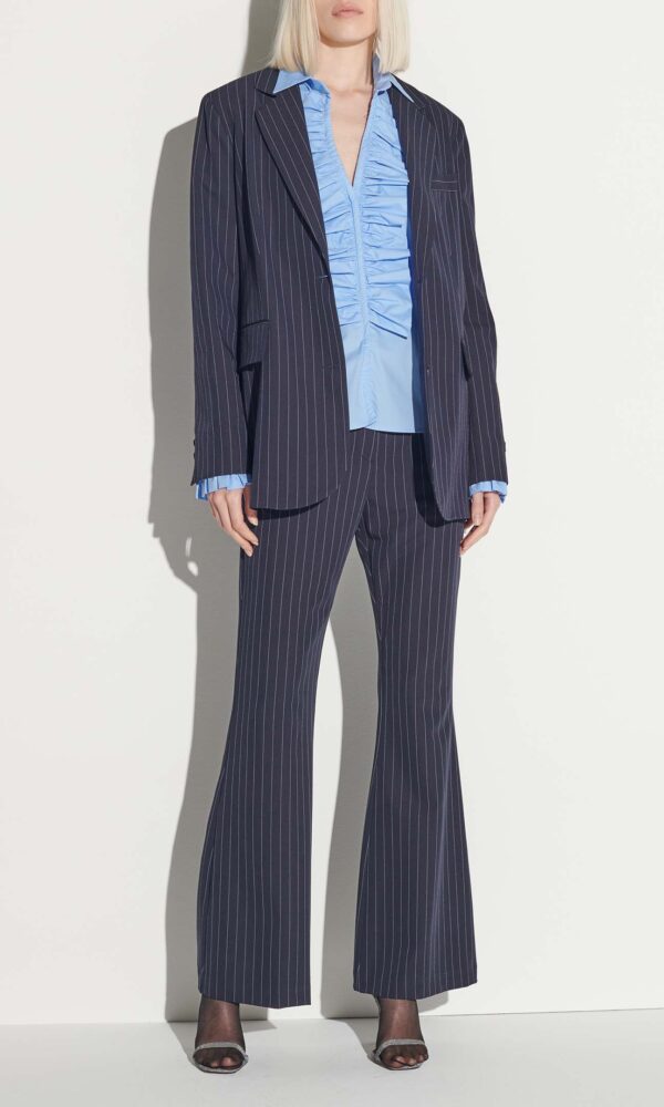 PINSTRIPE PATTERN SLIM TROUSERS