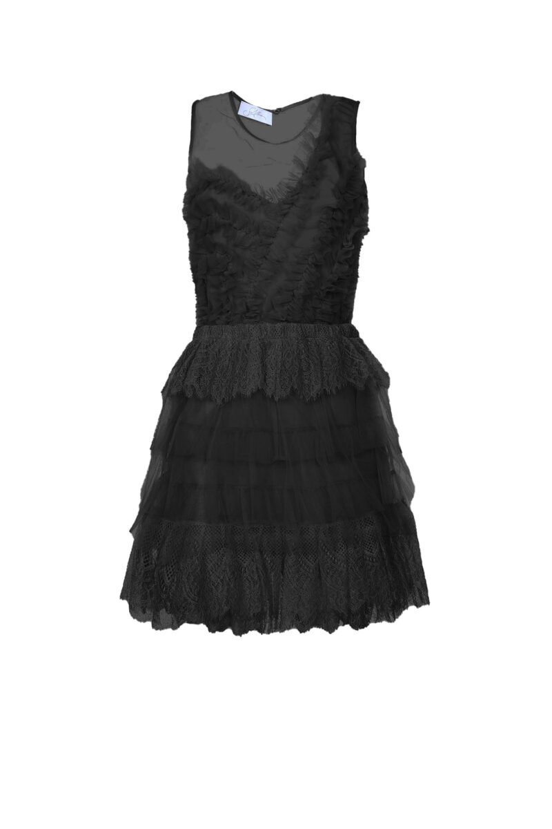DRESS FLOUNCES AND RUFFLES TULLE LACE