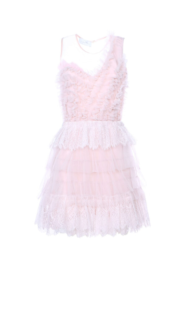 DRESS FLOUNCES AND RUFFLES TULLE LACE
