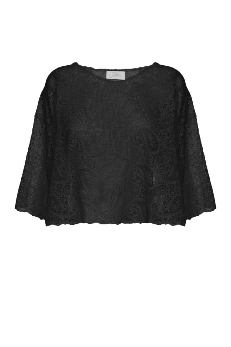 BOXY BLOUSE COTTON LACE WITH PIN