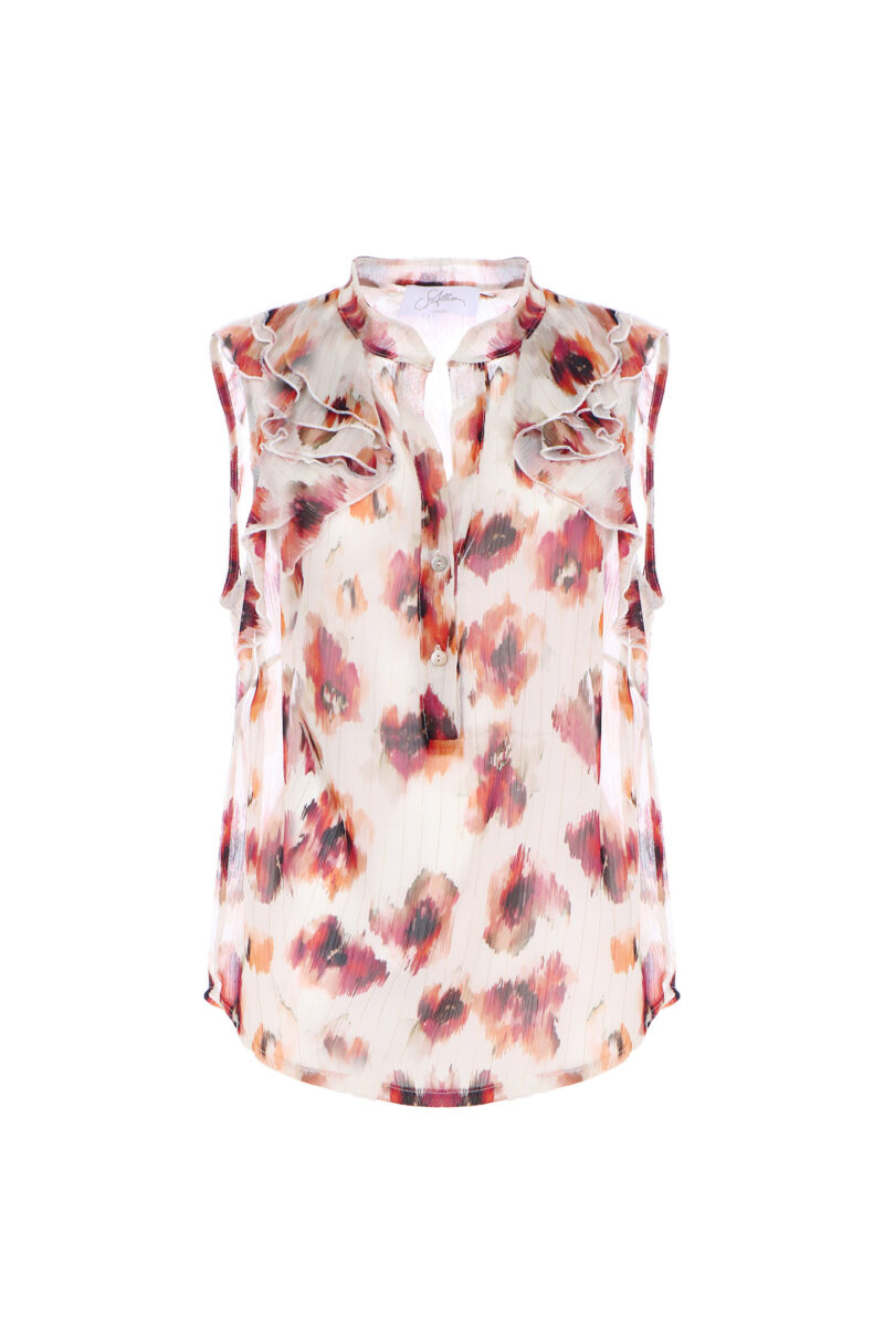 SLIM SHIRT WITH LARGE FLOWER PATTERN