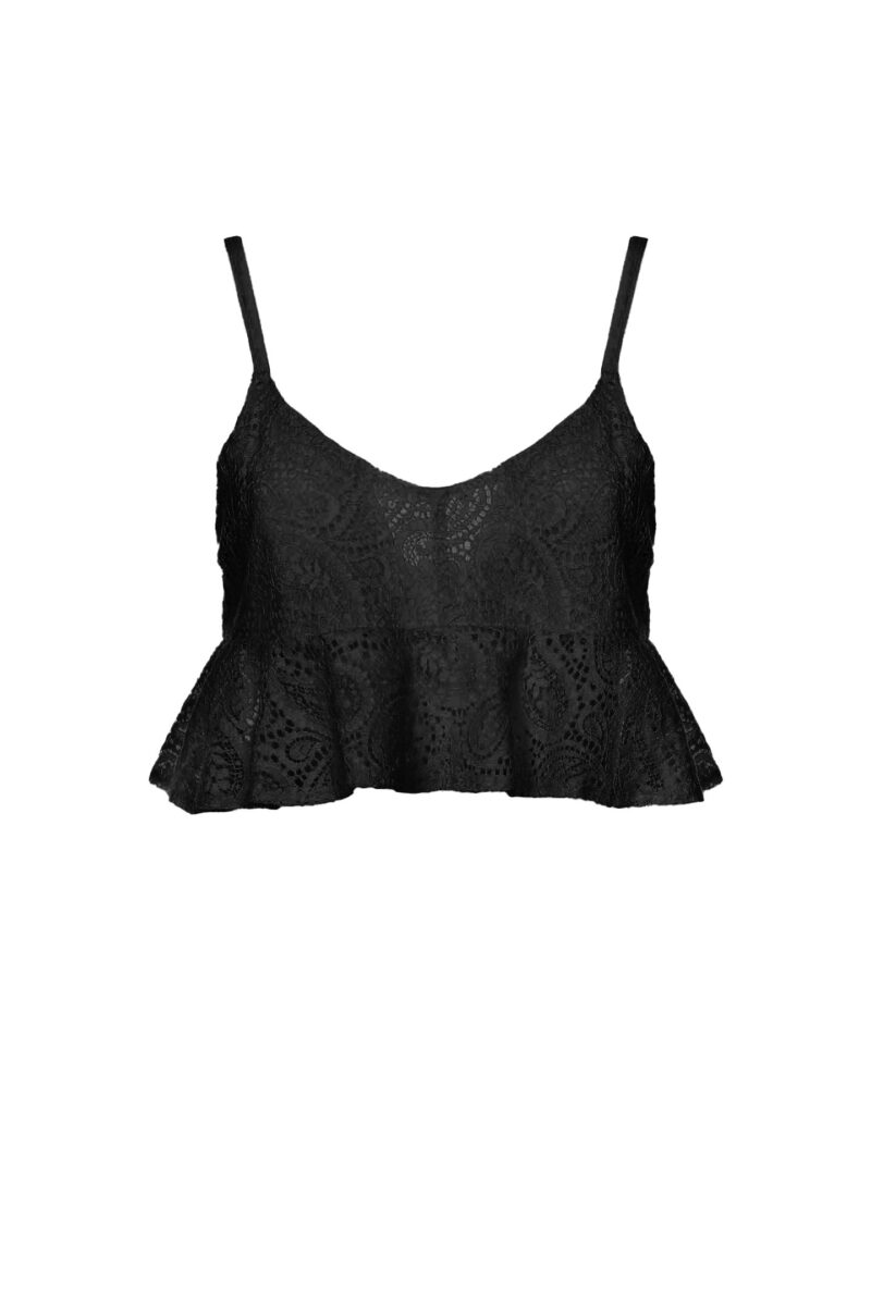 CROP TOP SLIM LACE SHOULDER WITH PIN
