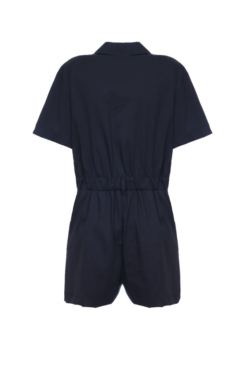 SHORT-SLEEVED JUMPSUIT WITH STRETCH COTTON SHORT