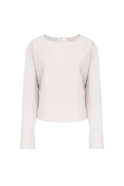 BLUSA CON MANICHE AMPIE IN COTONE
