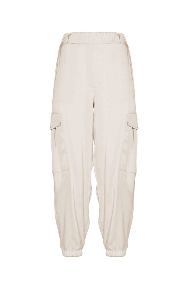 PANTALONI JOGGING CARGO IN RASO