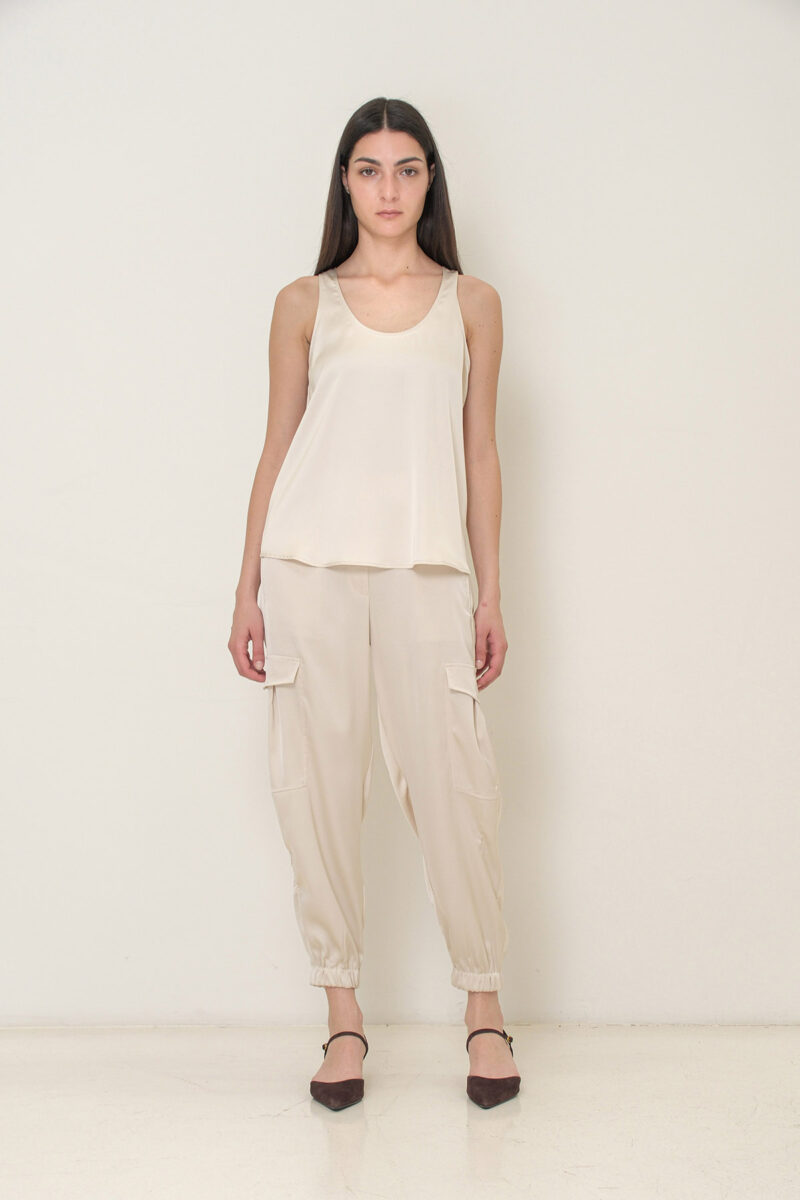 WIDE-SHOULDERED SATIN TANK TOP - Image 2