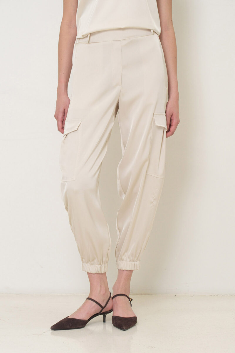 PANTALONI JOGGING CARGO IN RASO - immagine 4