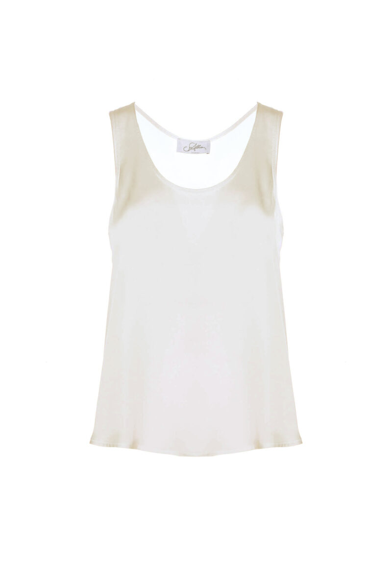 WIDE-SHOULDERED SATIN TANK TOP - Image 5